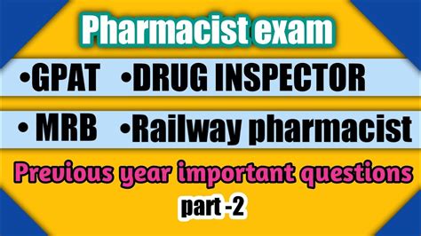 Pharmacist Previous Question Paper Mcq Pharmacist Exam Gpat