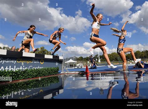 The Womens 3000m Steeplechase During The Australian Track And Field