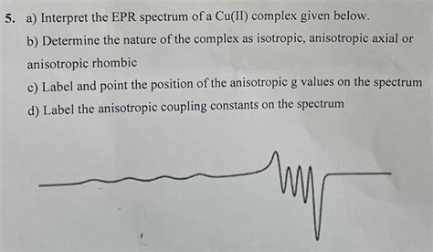 Solved 5 A Interpret The EPR Spectrum Of A Cu II Complex Chegg