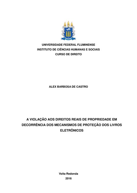 Alex Barbosa De Castro A Viola O Aos Direitos Reais De Propriedade Em
