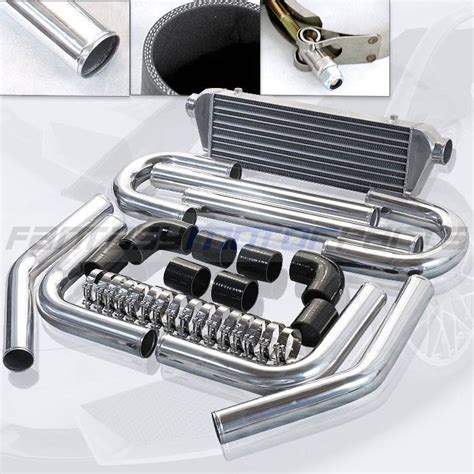 sell universal  black silicone polished aluminum intercooler
