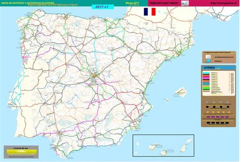 Mapa De Autovías Y Autopistas De España Actualizado Marzo 2017 Geotren