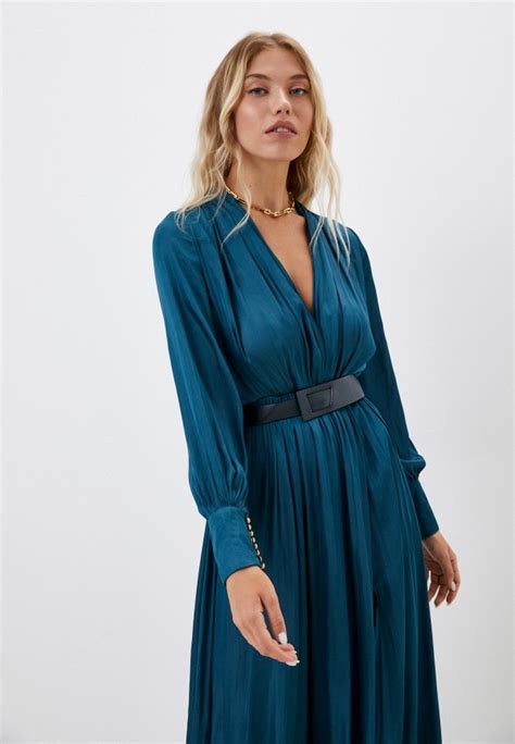 Платье Rich Naked Chloe Maxi Sleeve Dress цвет бирюзовый