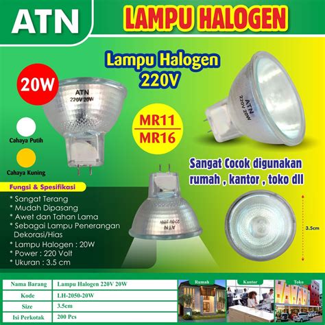 Jual COD LAMPU HALOPIKA HALOGEN 20W 50W MR16 ATN Shopee Indonesia