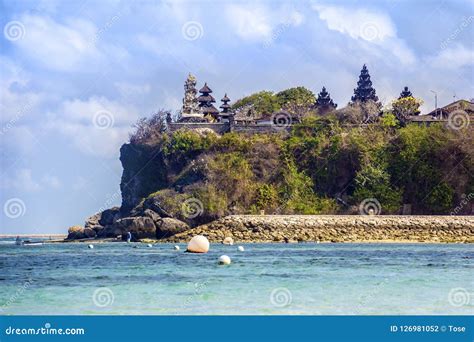 Pantai Pandawa Beach And Temple On A Cliff Bali Indonesia Stock Photo