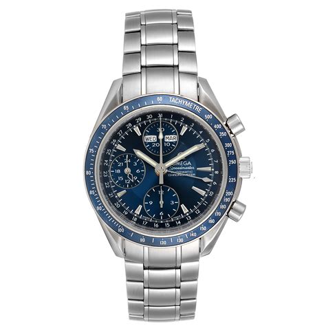 Omega Speedmaster Day Date Blue Dial Chronograph Watch Box