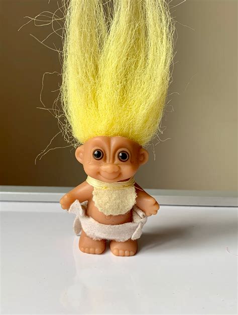 Vintage 1980s 1990s Yellow Hair Baby Troll Doll In Etsy