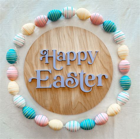 Happy Easter 3d Wooden Sign Wooden Easter Sign 3d Easter Sign