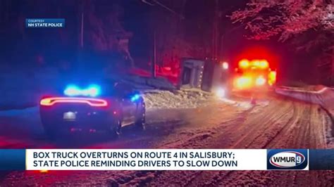 Box Truck Overturns On Route In Salisbury