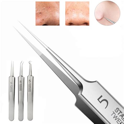 German Ultra Fine No 5 Cell Pimples Blackhead Clip 0 1mm Blackhead Remover Tweezers Black Dots