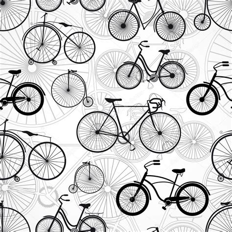 Bicycle Seamless Pattern Stock Vector Teirin Toys