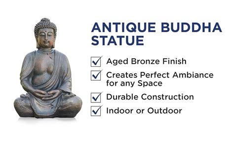 Alpine Corporation Gem170 Alpine 15 Tall Indooroutdoor Meditating Statuary Décor