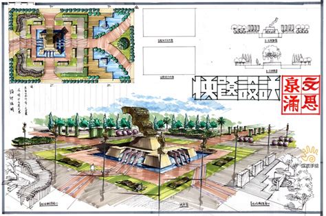 2013景观手绘考研快题模版作品 武汉汉武考研手绘培训 平面设计手绘快题 建筑规划环艺园林景观室内 工业设计考研学习