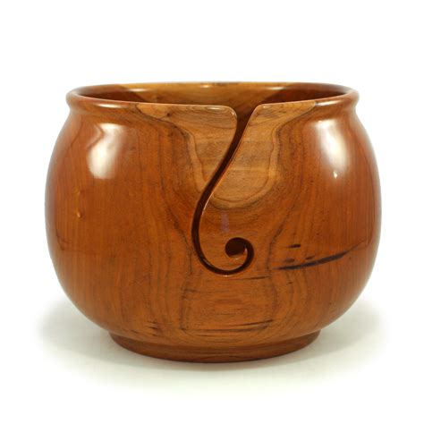 Extra Large Yarn Bowl Cherry Hardwood Sparkle Inlay For Knitting