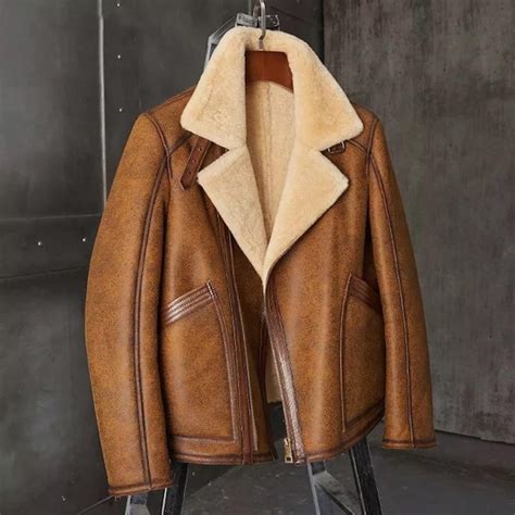 Shearling Mens Coat Etsy