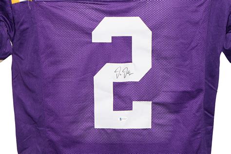 Justin Jefferson Autographed/Signed College Style Purple XL Jersey BAS ...