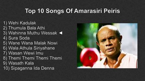 Amarasiri Peiris Top 10 Songs Collection Youtube