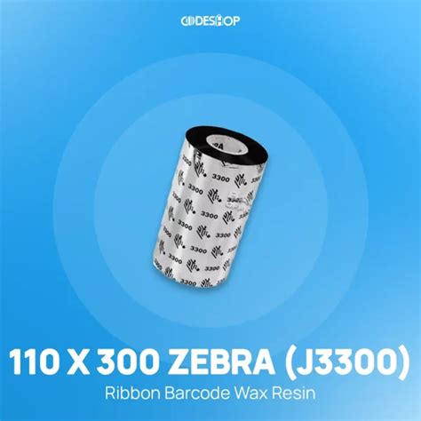 RIBBON BARCODE WAX RESIN 110X300 ZEBRA J3300 Toko Alat Kasir