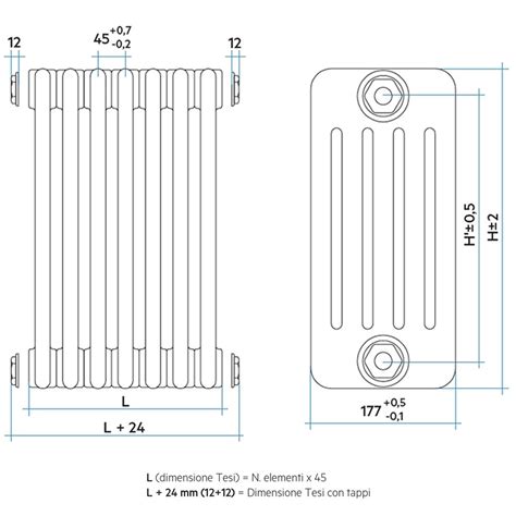 Irsap Per Sostituzione G Tesi Radiatore Elementi H L