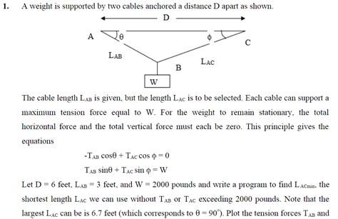 Answered 1 A Weight Is Supported By Two Cables… Bartleby