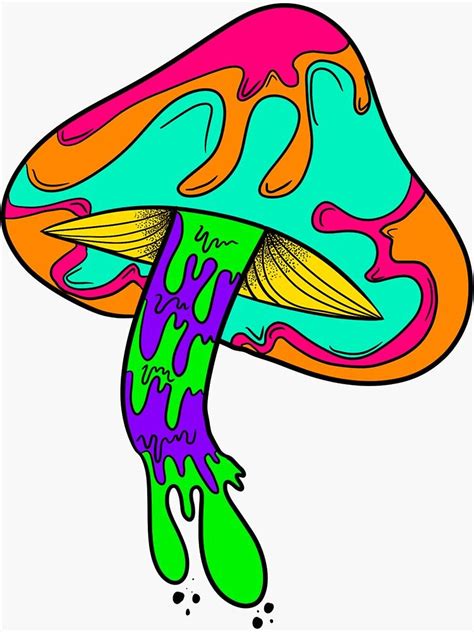 Trippy Drippy Mushroom Sticker By Giannadiane Vinyl Art Paint Canvas