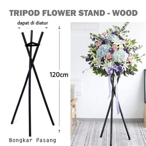 Jual Stand Bunga Standing Buket Foldable Wooden Standing Kaki Bouquet