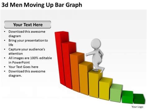 Successful Business People D Men Moving Up Bar Graph Powerpoint Templates