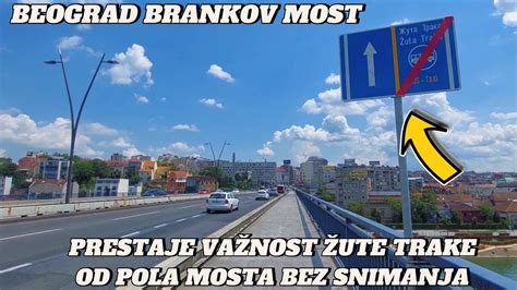 Beograd Brankov Most Bez Ute Trake I Snimanja Kamerom Od Pola Mosta