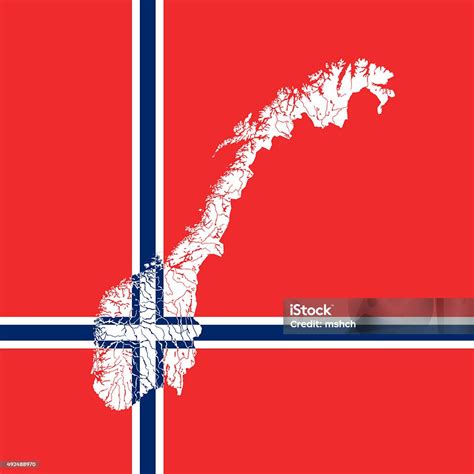 Map Of Norway With Lakes And Rivers Stock Photo Download Image Now