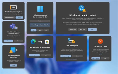 Concept Some Redesigned Windows 11 Popups For Things Such As Battery