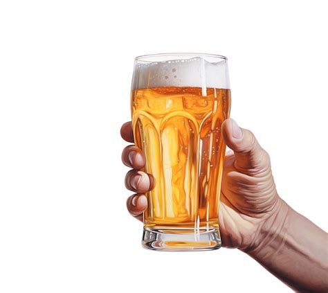 Premium Ai Image Closeup Of A Mans Hand Holding A Glass Of Beer On A