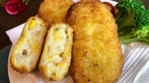 Corn Shrimp Cream Croquette Korokke コーンとえびのクリームコロッケ Youtube