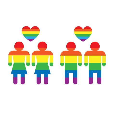 Premium Vector Vector Lgbt Rainbow Gay Man And Lesbian Woman Icon