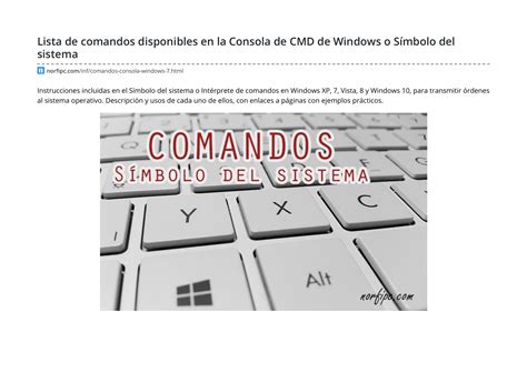 Lista De Comandos Disponibles En La Consola De Cmd De Windows Riset