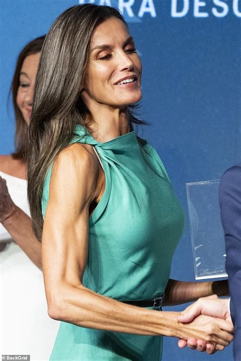 Queen Letizia Of Spain Displays Her Very Toned Arms In A Turquoise