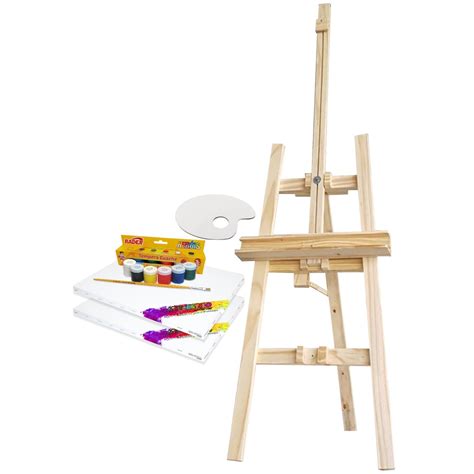 Kit De Pintura Cavalete Retratil De Ch O Tintas Telas X