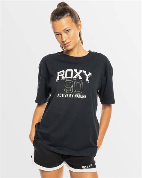 Womens Essential Energy Short Sleeve Sport T Shirt True Black Roxy