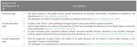 Frontiers Gastric Microbiota In Gastric Cancer Different Roles Of