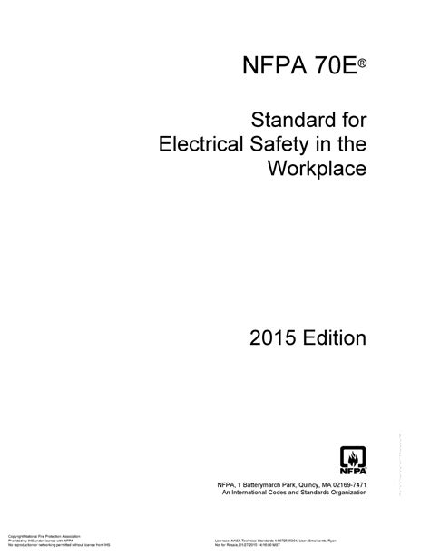 Nfpa 70e Material Nfpa 70e ® Standard For Electrical Safety In The