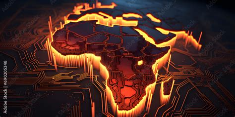 Africa continent map futuristic Stock Illustration | Adobe Stock