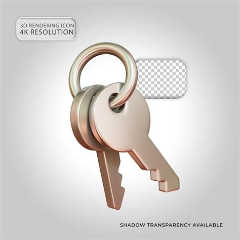 Premium PSD Metal Keys Icon Isolated 3d Render Illustration