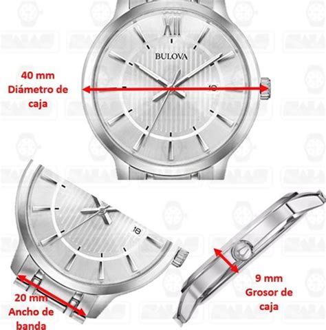 Reloj Bulova Hombre Acero Fechador Números Romanos Relojes Grabados