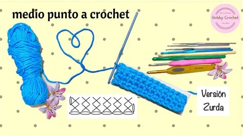 Medio Punto a Crochet Versión Zurda YouTube