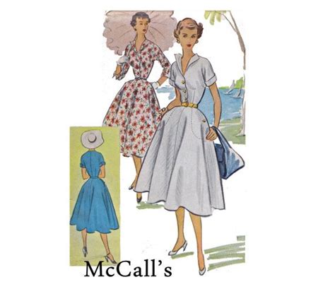 ON SALE DRESS 1950s Mccalls 8989 Vintage Sewing Pattern Size Etsy