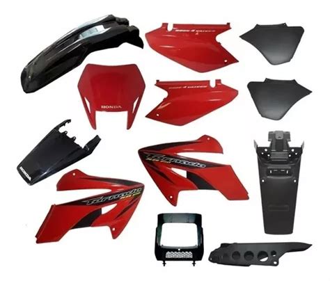 Kit Carenagem 12 Pc Adesivado Honda Xr 250 Tornado Vermelho