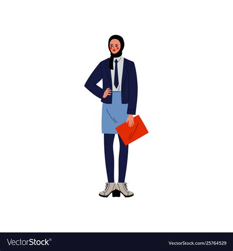 Muslim Business Woman In Hijab Office Employee Vector Image