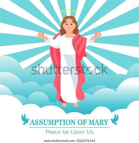 Vector Illustration Mary Assumption Mary Day Stock Vector Royalty Free 2022476162 Shutterstock