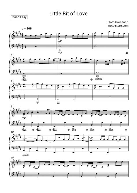 Tom Grennan Little Bit Of Love Piano Sheet Music In Note