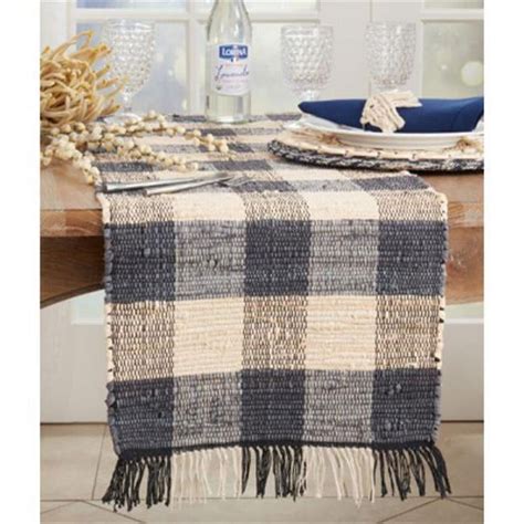 Saro Lifestyle Checkered Chindi Table Runner Walmart