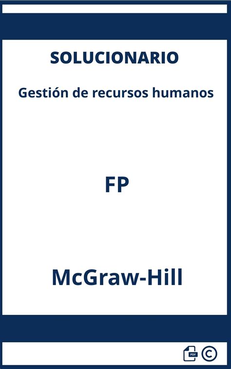 Abrir Descargar Pdf Solucionario Gestión De Recursos Humanos Fp